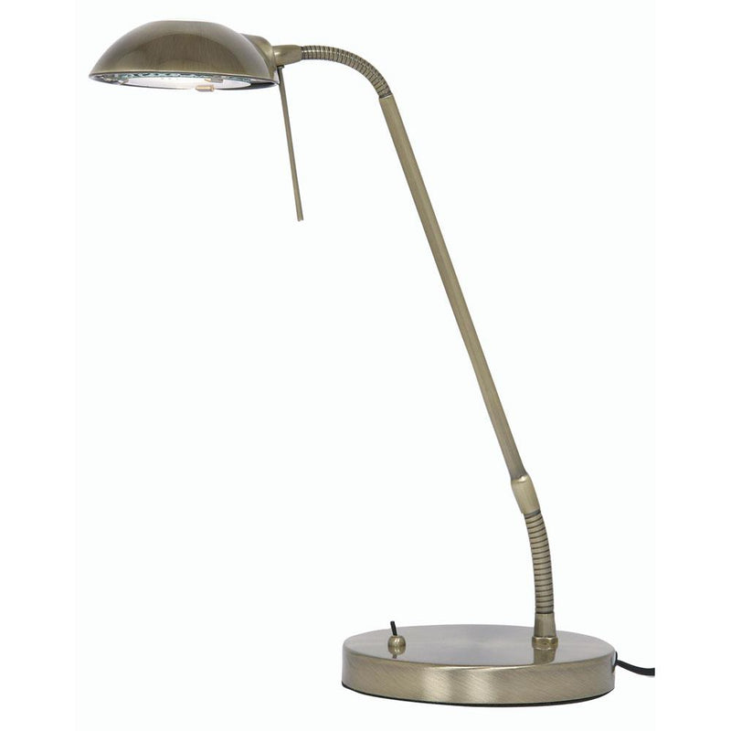 Antique Brass Modern Dual Flexi Head Table Desk Lamp