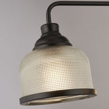 Black & Prism Glass Vintage 3 Lamp Pendant Light