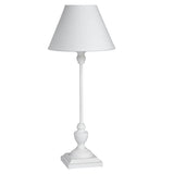 Britalia BR18554 White Washed Wood Vintage Rustic Candlestick Table Lamp with Linen Shade 45cm