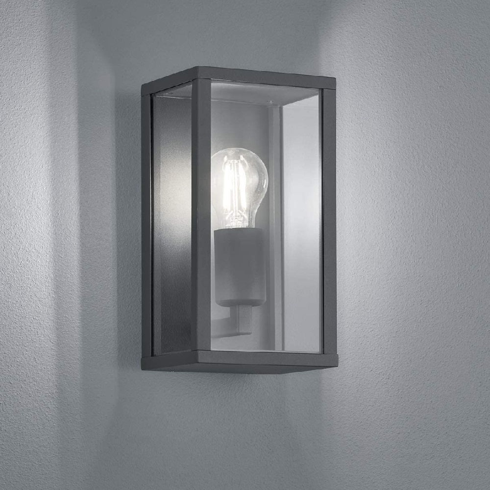 Anthracite & Clear Glass Panel Exterior Wall Light