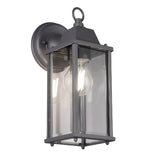 Anthracite & Clear Glass Panel Outdoor Wall Light