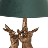 Gold Fighting Hares Table Desk Lamp