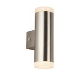 LED Satin Nickel Outdoor Cylinder Up & Down Wall Light