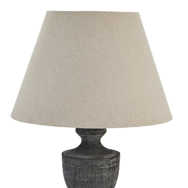 Dark Grey White Wash Wood Table Desk Lamp