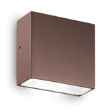 Coffee Brown Outdoor Modern Square Flush Wall Light