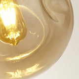 Melted Amber Glass Lava Wide Pendant Light