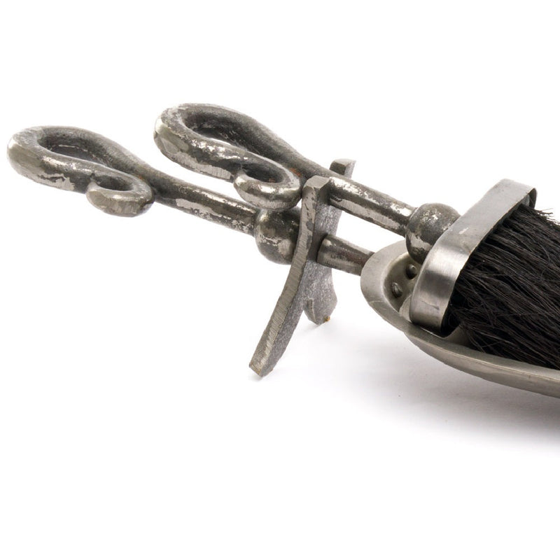 Antique Pewter Brush & Pan Fire Hearth Set