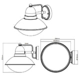 Trio 227460188 Brushed Silver Vintage Outdoor Down Wall Light