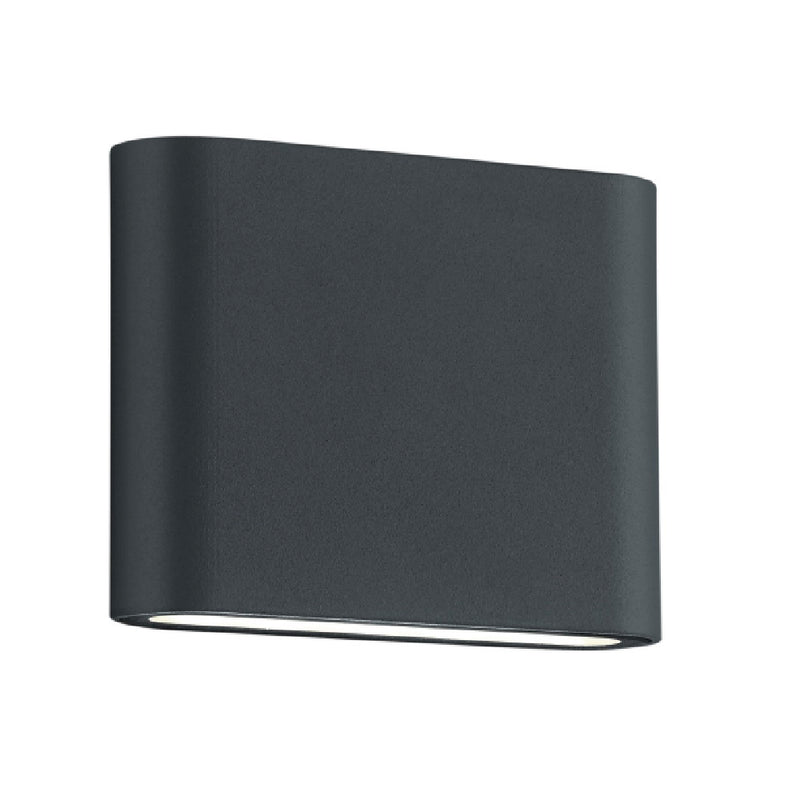 LED Anthracite Modern Rectangular Outdoor Compact Up Down Wall Light