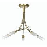 Antique Brass 5 Lamp Semi Flush Ceiling Light