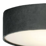 Grey Velvet Circular Flush Light