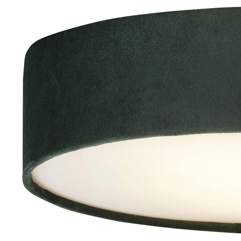Green Velvet Circular Flush Light