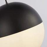 Satin Black & White Glass Sphere Pendant Light