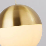 Satin Brass & White Glass Sphere Pendant Light