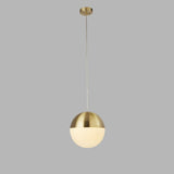 Matt Brass & White Glass Orb Pendant Light