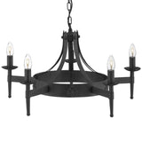 Black Wrought Iron Vintage Gothic 5 Lamp Pendant Light 67cm