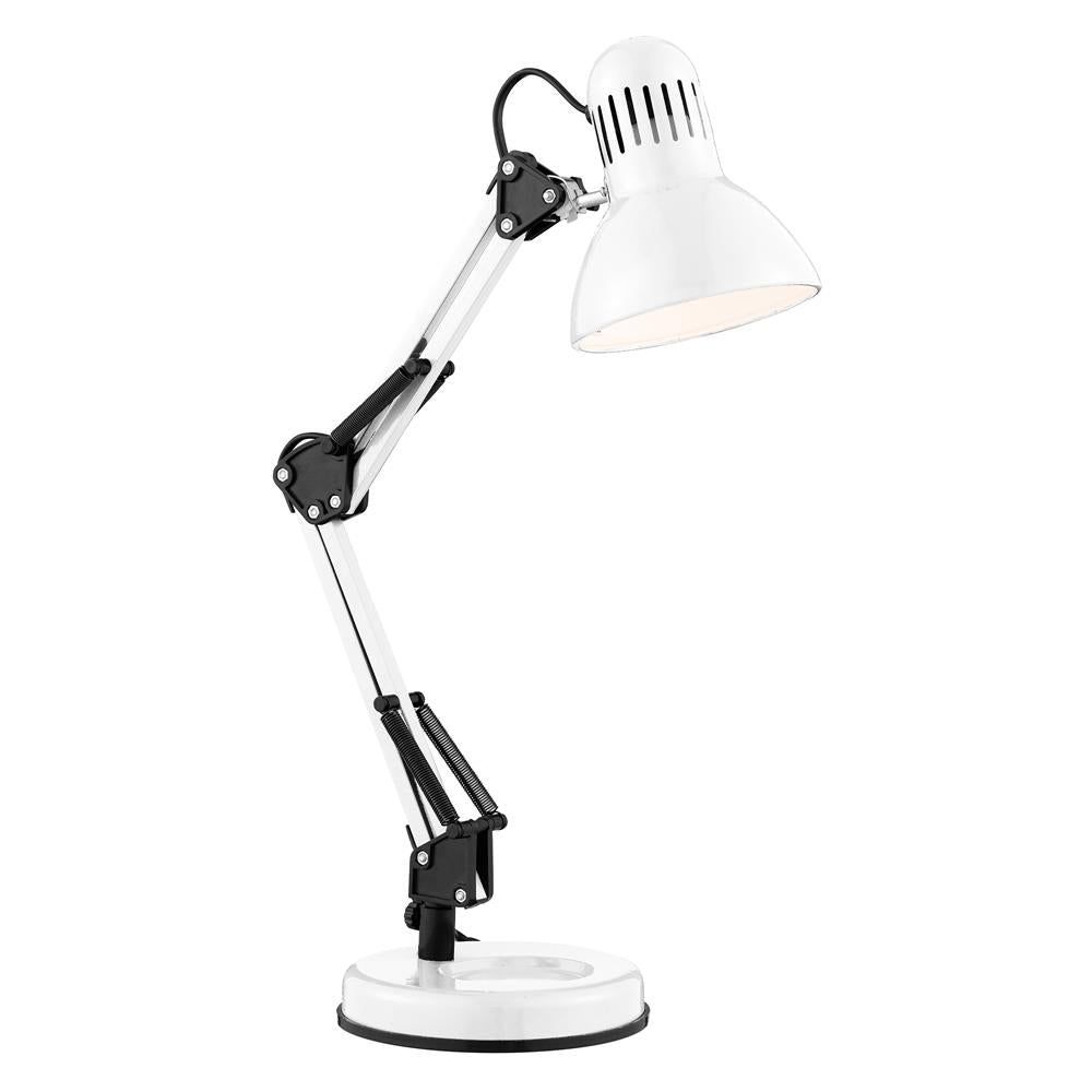 White Adjustable Retro Hobby Desk Table Lamp
