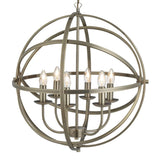 Vintage Metal Banded 6 Lamp Pendant Ceiling Light