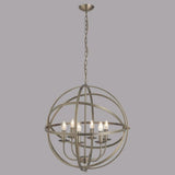 Large Round Vintage Banded Pendant Light 60cm