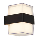 LED Black Outdoor Modern Square Up & Down Wall Light