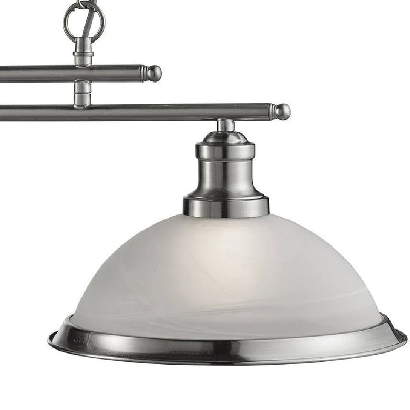 Brushed Chrome & White Marble Dome Bar Pendant Light