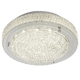 LED Polished Chrome & Crystals Decorative Round Flush Light 30cm