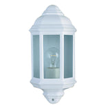 White Outdoor Single Lamp Traditional Flush Lantern Wall Light IP44