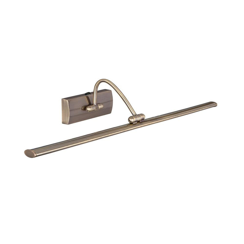 LED Antique Brass Adjustable Head Picture Light 38cm