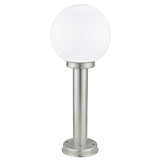 Stainless Steel Outdoor Pedestal Post Light with Opal Globe