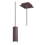 Rusty Brown Modern Cylindrical GU10 Pendant Ceiling Light