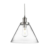 Silver Chromed Vintage Retro Ceiling Pendant with Glass
