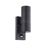 Eglo 32899 Riga 5 LED Anthracite Outdoor Cylinder Up & Down Wall Light with PIR