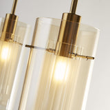 Bronze Modern Glass Cylinder Pendant Kitchen Light