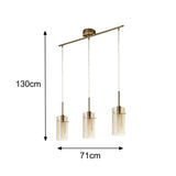 Bronze Modern Glass Cylinder Bar Pendant Kitchen Light