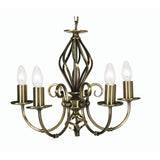 Oaks 3380/5 AB Tuscany Antique Brass 5 Lamp Traditional Pendant