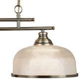 Aged Brass & Prism Glass Dome Bar Pendant Light