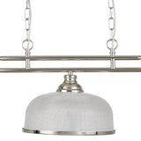 Antique Silver & Prism Glass Dome Bar Pendant Light