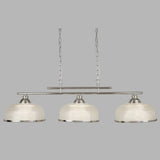 Brushed Chrome & Clear Domed Glass Pendant Light Fitting