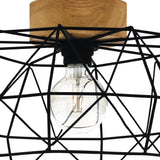 Black Industrial Caged Ceiling Light