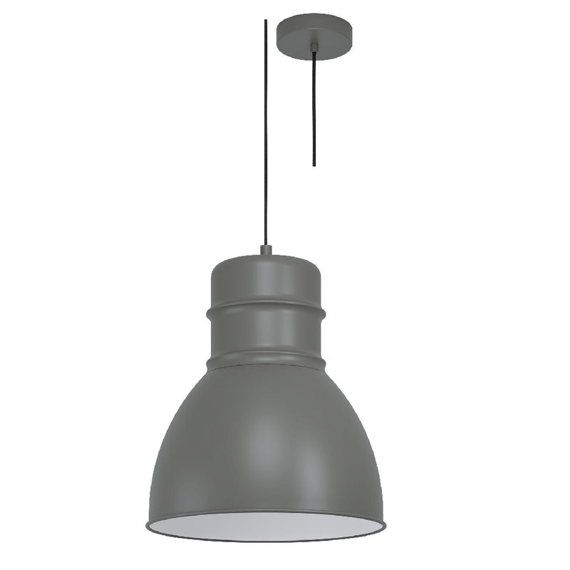 Grey & White Inner Shade Vintage Dome Pendant 38cm