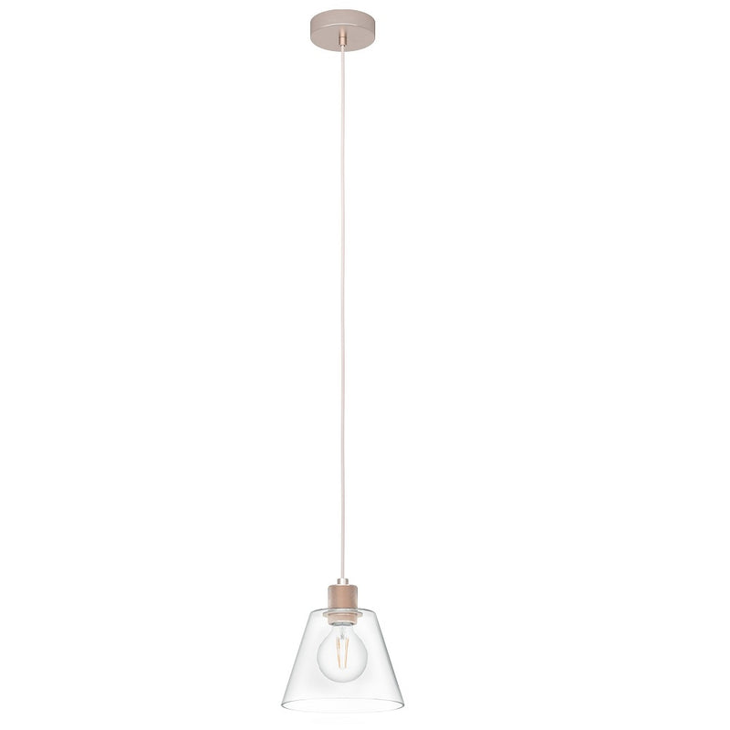 Rose Gold Vintage Retro Glass Pendant Ceiling Light