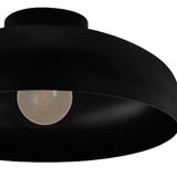 Matt Black Retro Shallow Dome Ceiling Light