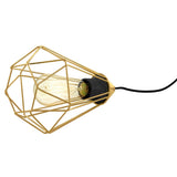 Brushed Brass Wire Cage Shade Vintage Table Desk Lamp