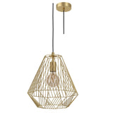 Gold Wire Mesh Cage Shade Vintage Pendant Light 33cm
