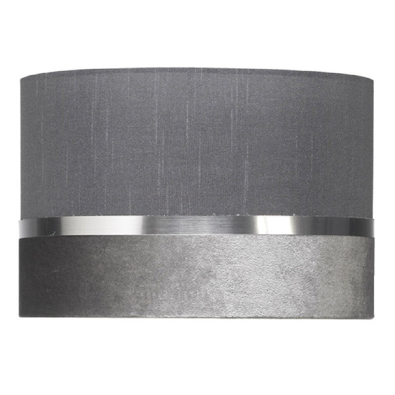 Grey Fabric Drum Round Ceiling Shade