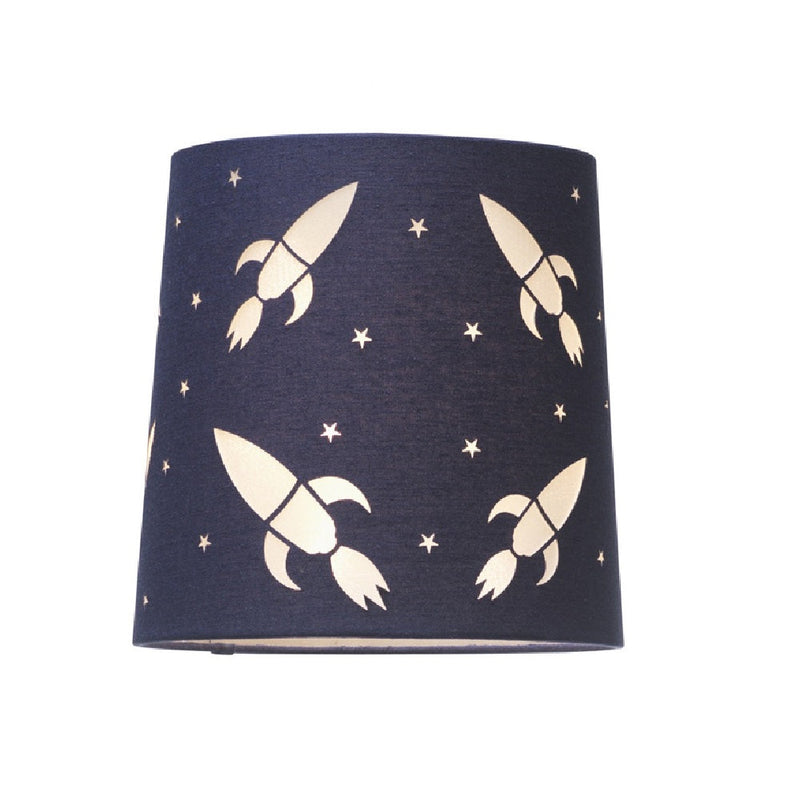 Blue Space Ship Boys Lampshade