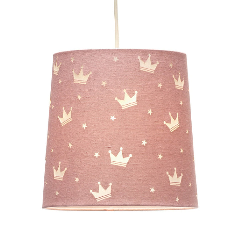 Pink Princess Crown Design Easy Fit Kids Pendant Shade