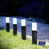 Modern Solar Spike Light Rattan Pedestal Post