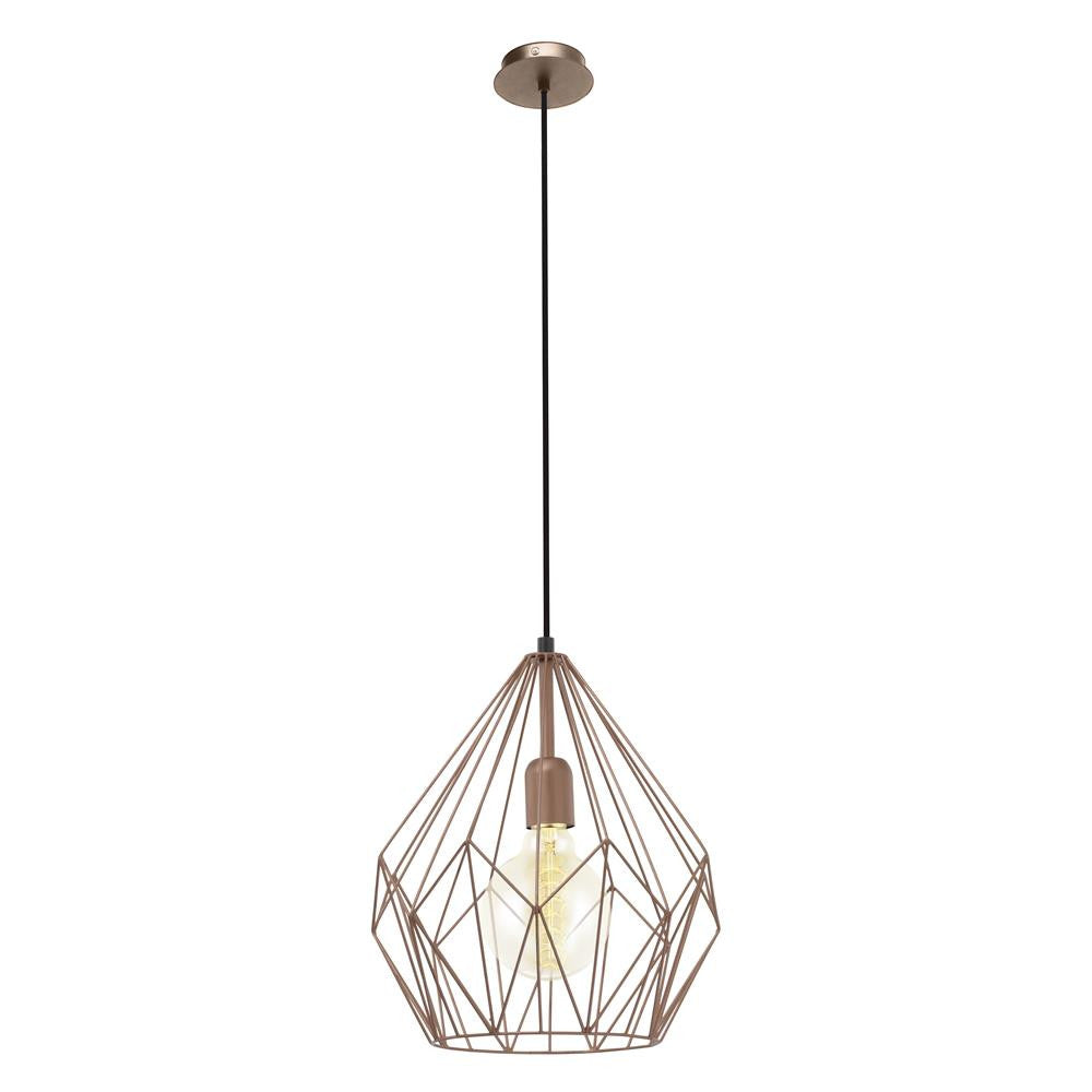 Copper Wired Cage Vintage Pendant Ceiling Light 31cm