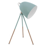 Mint Green Vintage Domed Shade Tripod Table Lamp 44cm